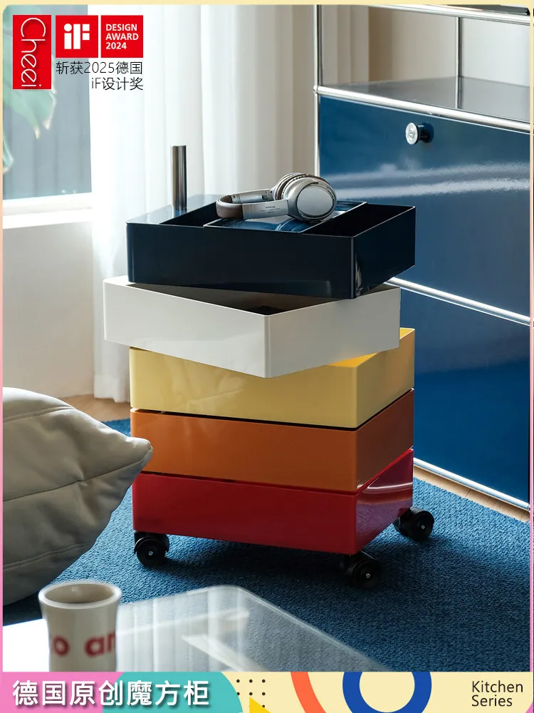 German Cheei|Bauhaus-style under-desk storage cabinet, rotating bedside table, rolling cart, desk, and cosmetic cabinet