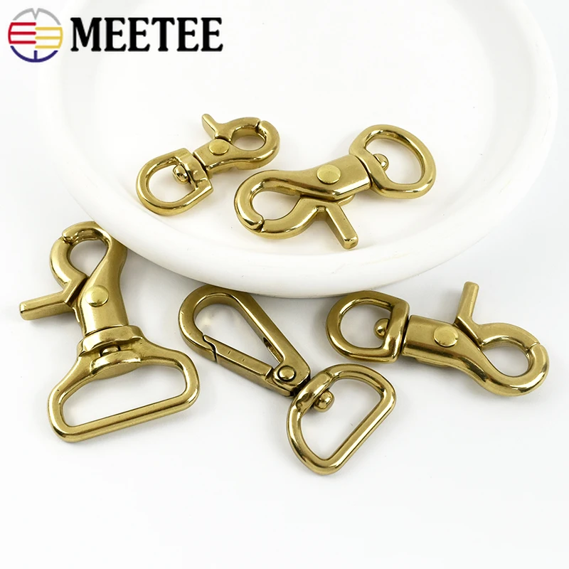 1/2/3/5Pcs Solid Brass Trigger Clips Swivel Lobster Clasp Snap Hook for Bag Strap Belt Webbing Pet Dog Rope Leashes Hang Hook