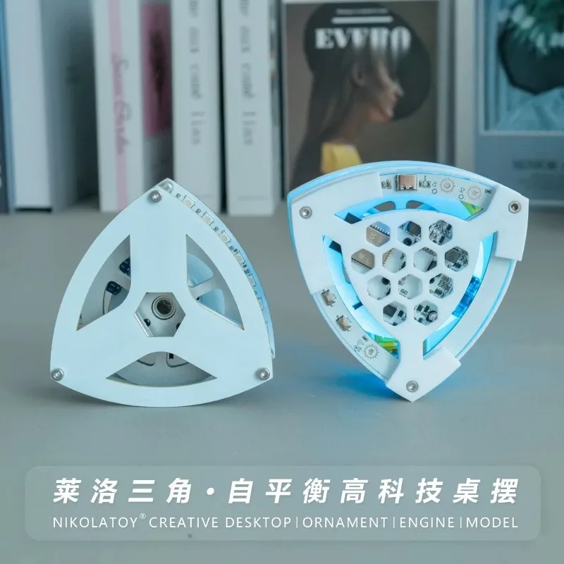 Self‑Balancing Triangle Gyroscope Model Physics Science Experiment Teaching Tool RGB Light Electronic Desktop Ornament Hobby Toy