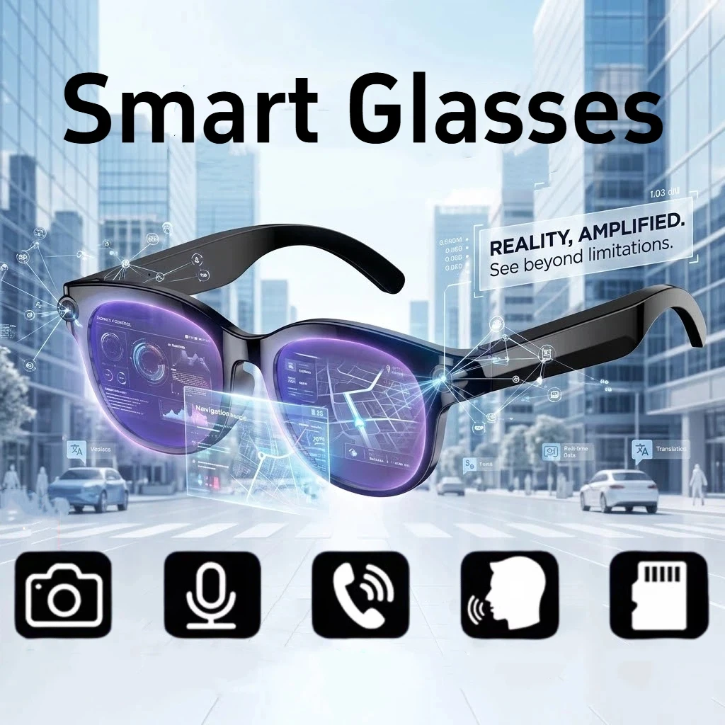 

New Smart AI Glasses 800W Shooting Camera HD Photo Video Voice Call Translation Waterproof Bluetooth AI Motorcycle Glasses