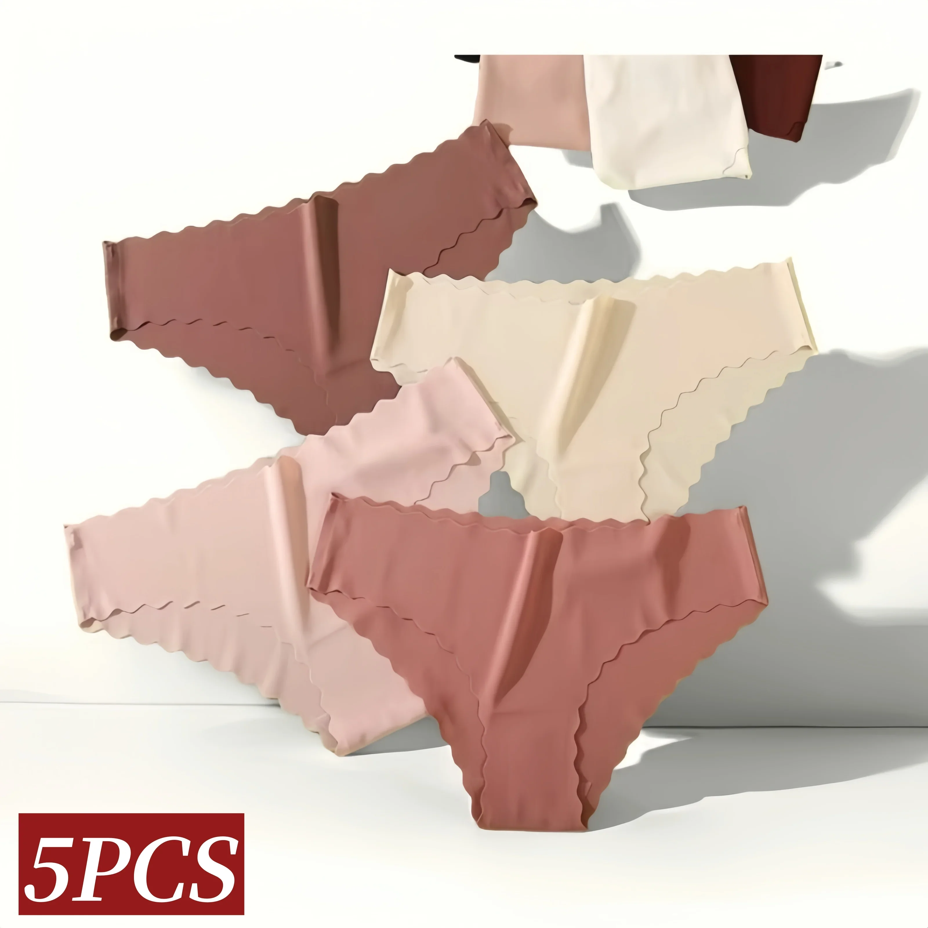 5 قطعة/المجموعة رقيقة جدا ملخصات النساء سراويل سلس الملابس الداخلية الإناث السروال بلون لينة منخفضة الارتفاع سراويل مثير الملابس الداخلية #1