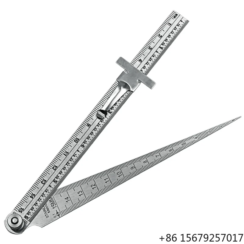 Stainless Steel Taper Welding Feeler Gauge Gage Depth Ruler Gap Hole Inspection for Bore Measurement Tool Wedge Taper Ruler