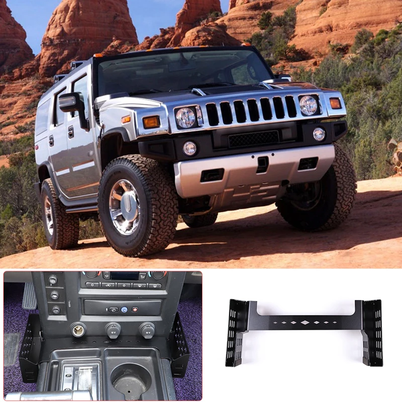 Aluminum Car Gear Shift Side Storage Basket For Hummer H2 2001‑2007 Car Interior Accessories