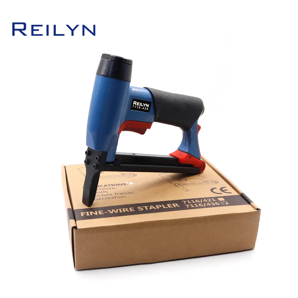 Air Stapler Gun 7116 Long Nose 6-16mm Fine Wire Nailer U-type Pneumatic Strip Nail Gun Staple Woodworking Furniture Tools