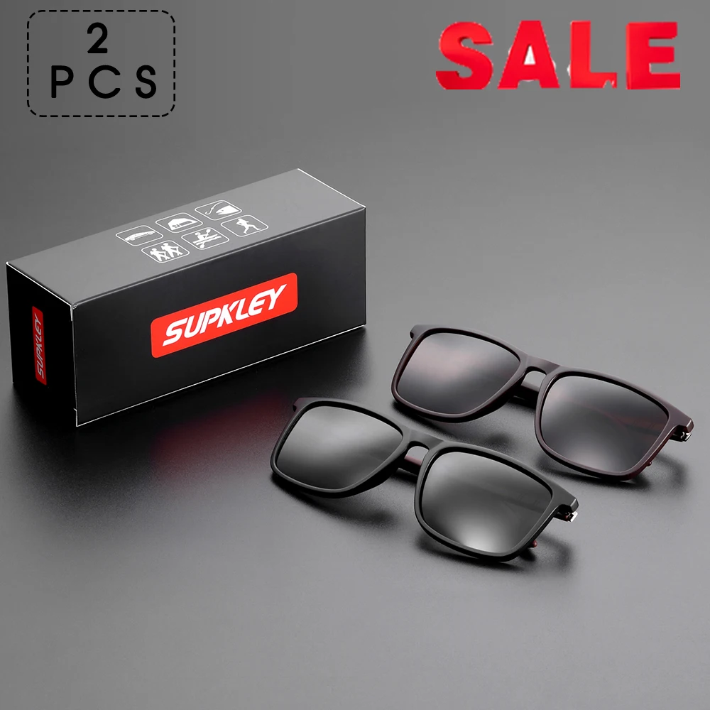 Supkley sport sonnenbrille für männer polarisiert bequem tragen quadratische sonnenbrille männliche leichte brillen accessoire mit origina 7