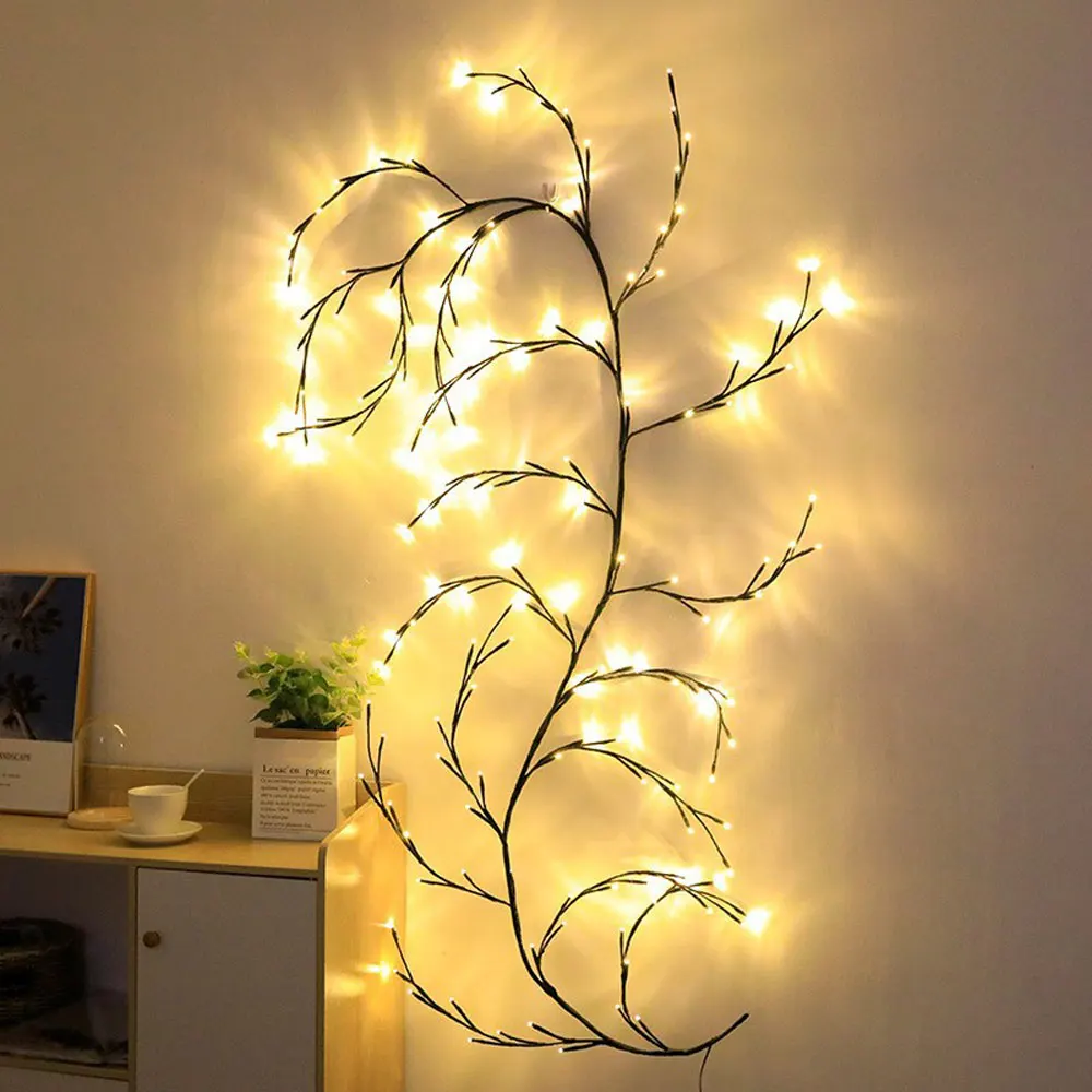 

Willow Vine Lights For Room Decor 1.8m/5.9Ft Christmas Decorations Indoor Home Decor Artificial Plants Tree Branches 96 LEDs