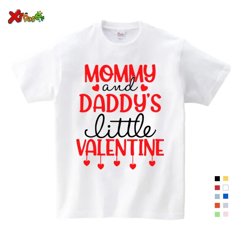 Family Valentine Shirts Matching Valentines Day Tee Outfits Love Me Tshirt Clothing Summer Matching Daddy's Little Valentine Top