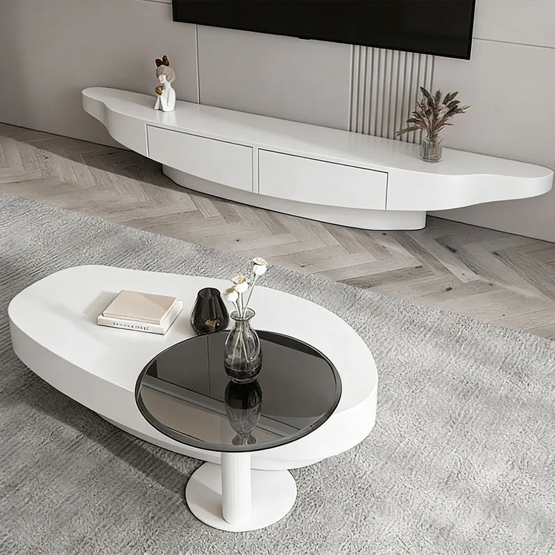 Italian light luxury carbon steel coffee table living room household small apartment modern simple creative mango different line