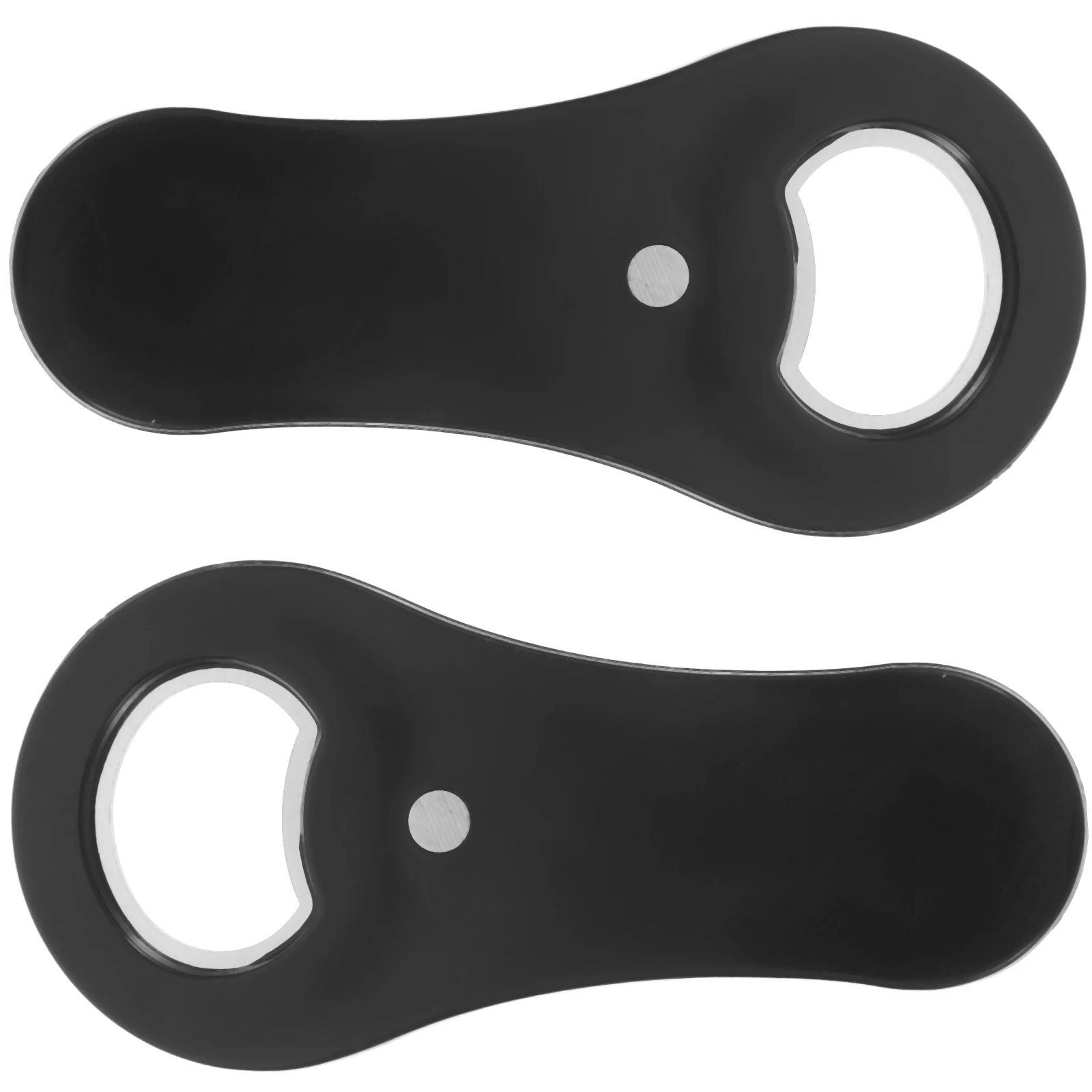 

2pcs Bottle Opener Portable Black Stainless Steel Abs Drinks Cap Remover Multifunctional Canned Beer Opener Safe