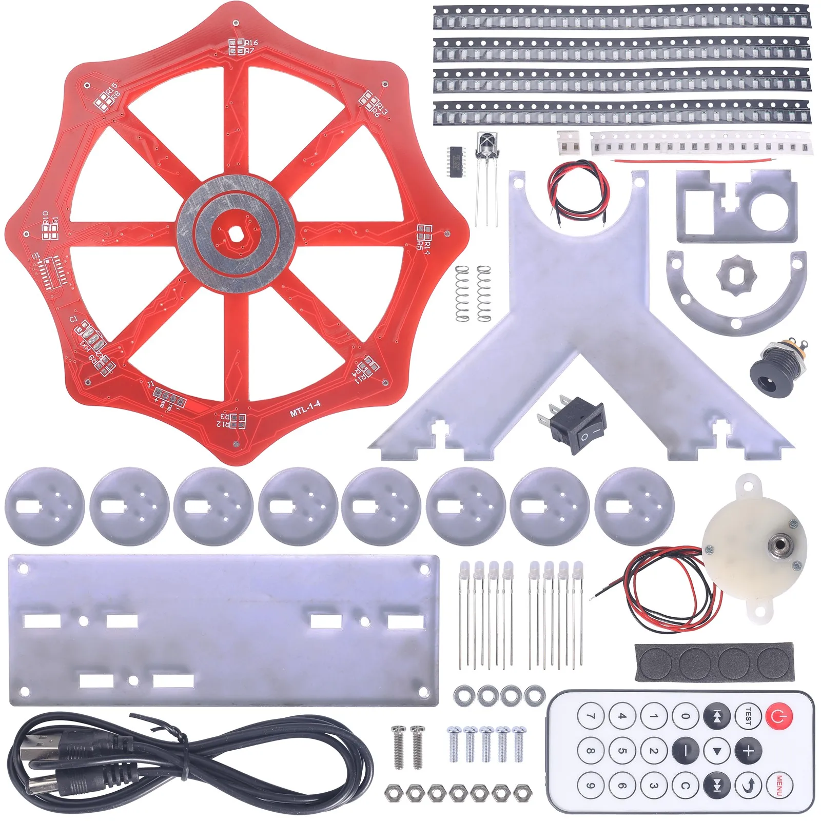 DIY Ferris Wheel Soldering Project Kit Colorful LED Lights SMD SMT Practice Kit Rotating LED for Students and DIYers Practicing