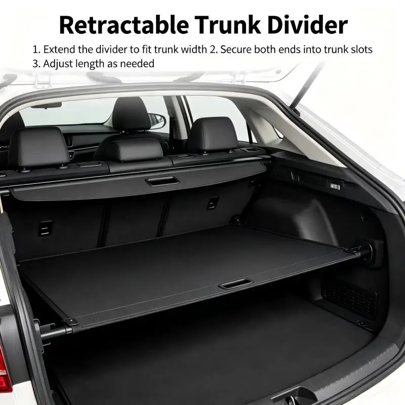 Cargo Cover Trunk Privacy Shade Rear Security Partition Anti-Theft Shield Retractable Organizer for Cadillac Escalade 2009