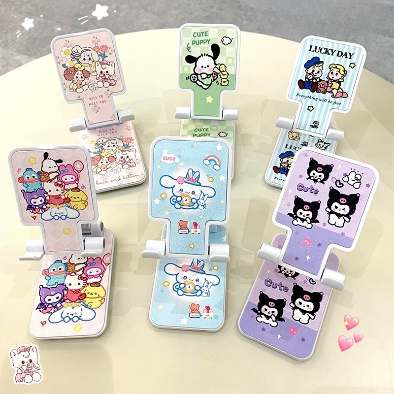 

Милый складной держатель для телефона в стиле кавай, настольная подставка с аниме-персонажами, портативный регулируемый держатель для смартфонов