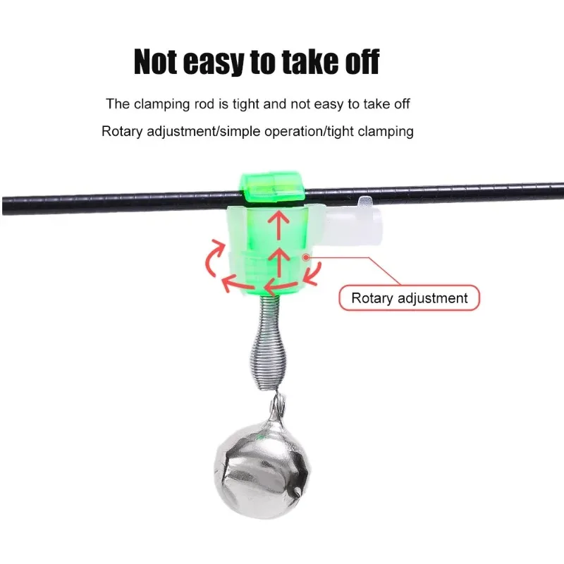 Fishing Bells Spiral Clip Fish Bells Bite Alarm Rod Tip Clamp Fish Bite Lure Alarm Alert Single Bell Ring Clip Fishing Bell Tool view 5