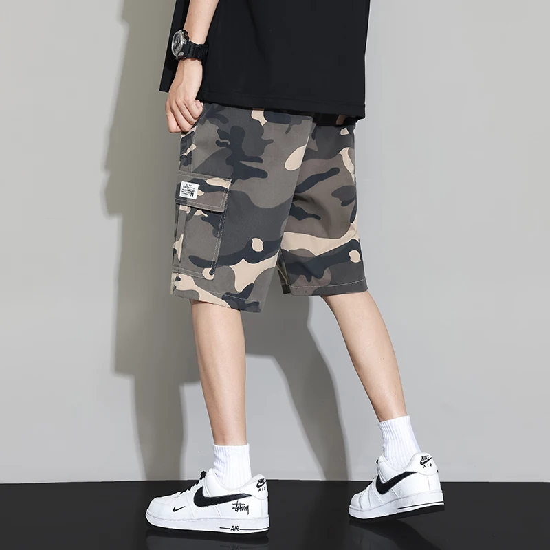 

Men's Shorts Summer Casual Jogging Cargo Shorts Loose Multi-pockets Elastic Waist Work Hiking Overalls Short Pants
