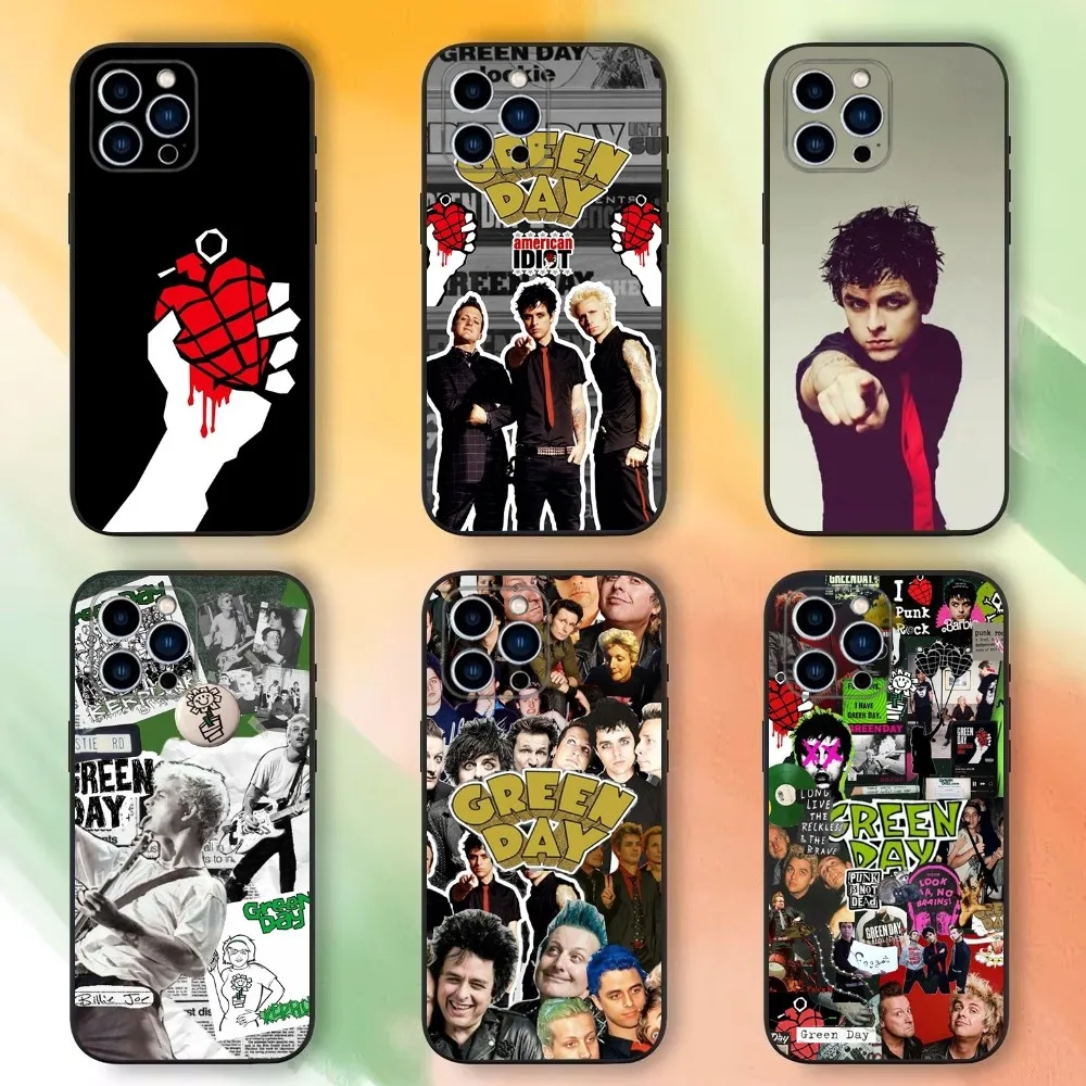 حافظة هاتف G-Green Rock D-Day لهاتف iPhone 16,15,14,13,12,11 Plus,Pro Max,XS,X,XR,SE,Mini,8,7,غطاء أسود من السيليكون الناعم