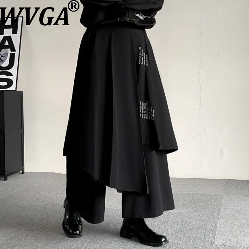 

WVGA Spring Autumn New Man Vintage Layered Yamamoto Irregular Trendy Chinese Style Niche Chic Casual Wide-leg Skirt Pants W21241