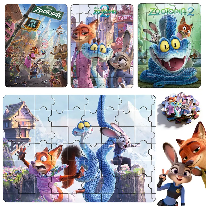 ดิสนีย์ ซูโทเปีย 2 3D จิ๊กซอว์ปริศนาธีมเกมกระดานของเล่นนิค จูดี้ตัวละครรูปแบบปริศนาของสะสมเด็กวันเกิดของขวัญคริสต์มาส