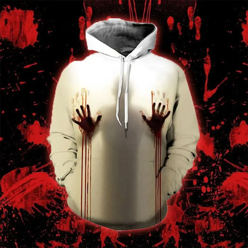 

Halloween Hoodies For Men Women Full Print Terror Blood Graphic Hoodies Plus Size Cosplay Hoody Clothes Sudaderas Originales