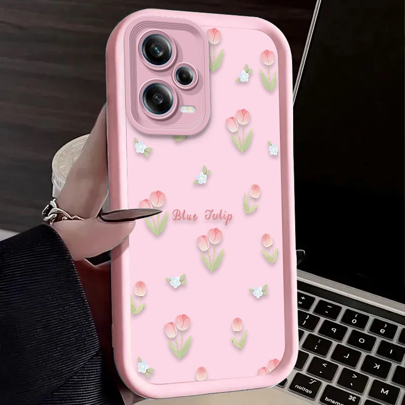 Retro Tulip Flower Phone Case for Xiaomi Redmi Note 13 14 14S 12 11 Pro Plus 5G 12S 11S 10S 10 9 Redmi 14C 13C 12C 12 4G Cover - Image 3