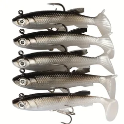 Señuelos de vinilo Jig Head Paddle Tail preinstalados para lubina
