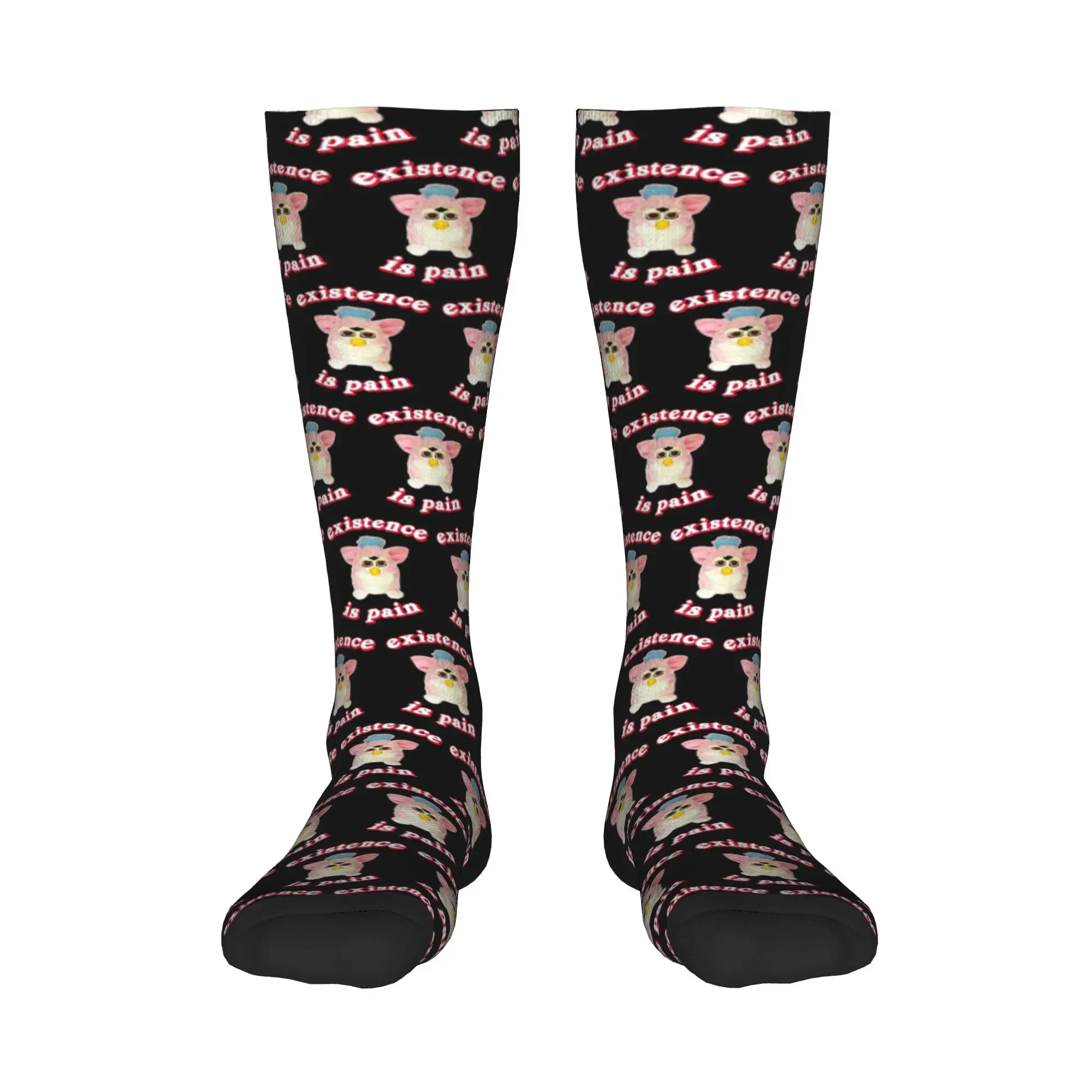 

All Seasons Crew Stockings Furby Existence is Pain Socks Harajuku Fashion Hip Hop Long Socks Accessories for Men Women