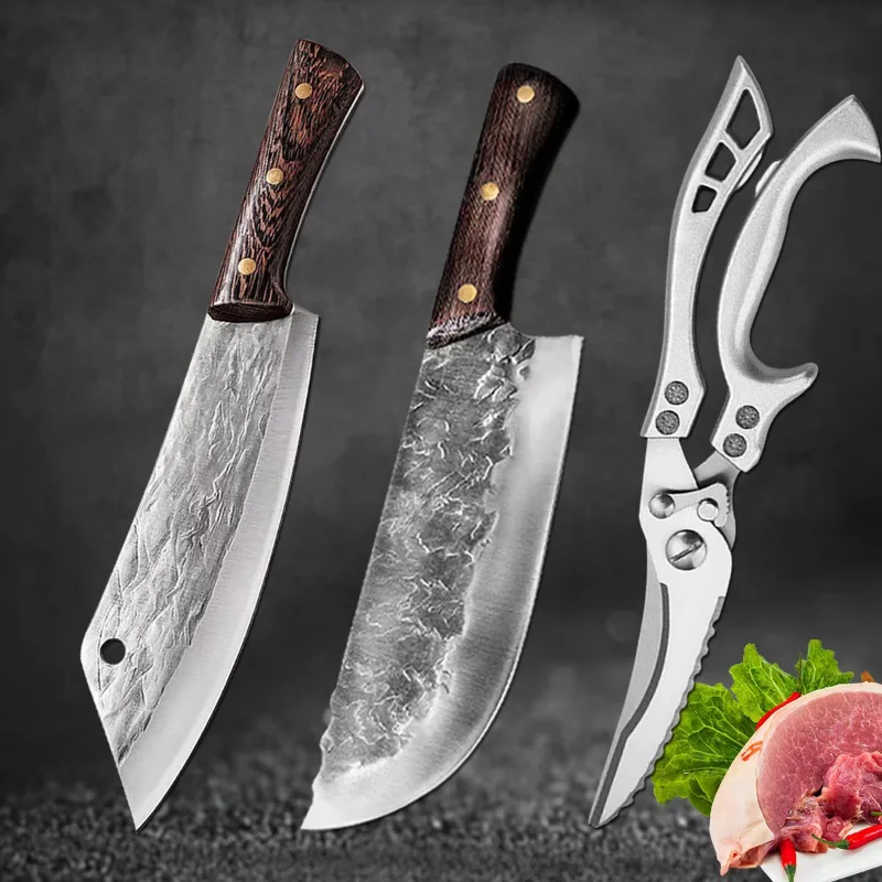 

5Cr15Mov Forged Chef's Knife Kitchen Boning Butcher Knives Cleaver Fish Vegetable Scissors Cutting Tools