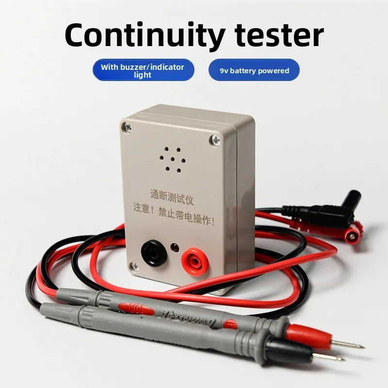 On-Off Test Buzzer 9V with Battery Measurement Line ON Multimeter Measurement Wire Path Instrument Wire Checker
