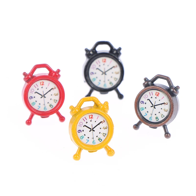 Reloj de pared en miniatura para casa de muñecas, accesorios de decoración del hogar, juguete de muebles de juego de simulación, 1:12