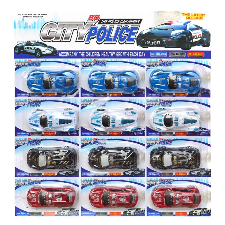 

12pcs/lot Simulation Model Pull-back Police Car Pull-back Car