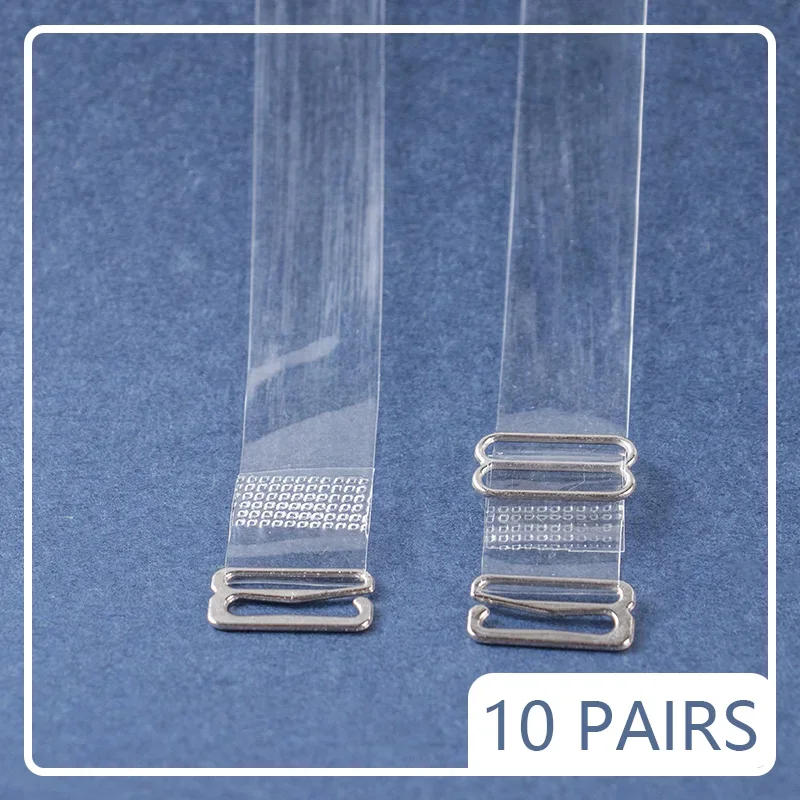 10/20/30/100 paires de bretelles de soutien-gorge à boucle en métal pour femmes, ceinture élastique réglable en Silicone, accessoires intimes invisibles transparents