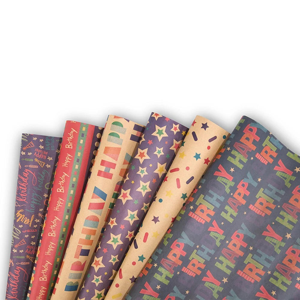 12 ورقة من ورق تغليف عيد الميلاد 6 أنواع مختلفة من ورق تغليف الهدايا للأولاد والرجال والنساء والأطفال-POS