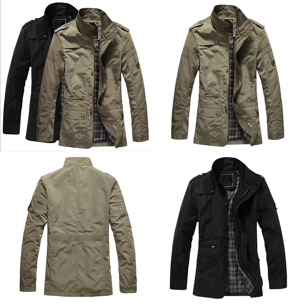 

Men's Trench Coat Lightweight Long Windbreaker Jacket for Business Casual Wear Large Size Available