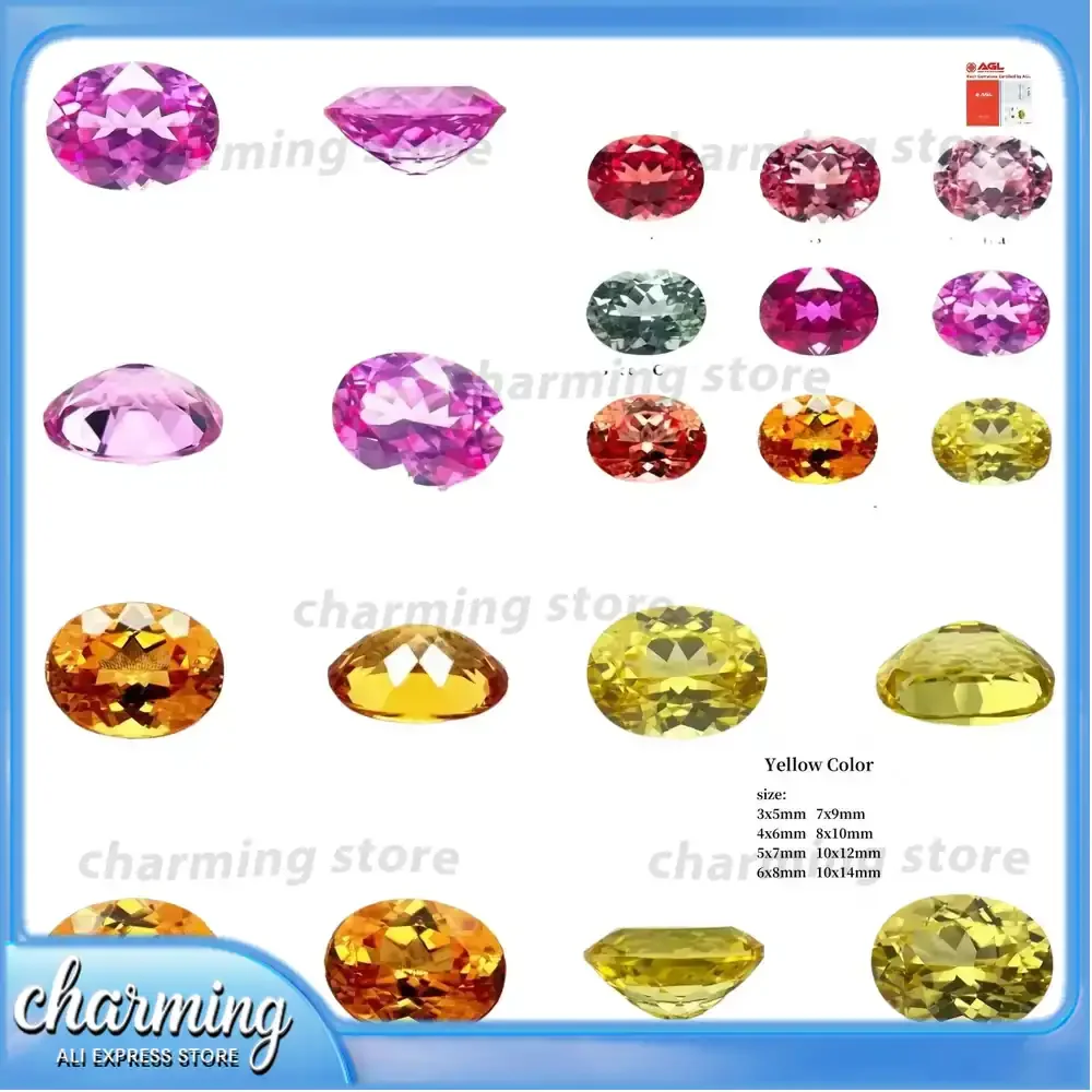 

Lab Grown Sapphire Oval Cut 925 Sterling Silver Jewelry Making Supplies for Rings Necklaces DIY Craft AGL Certified Synthetic
