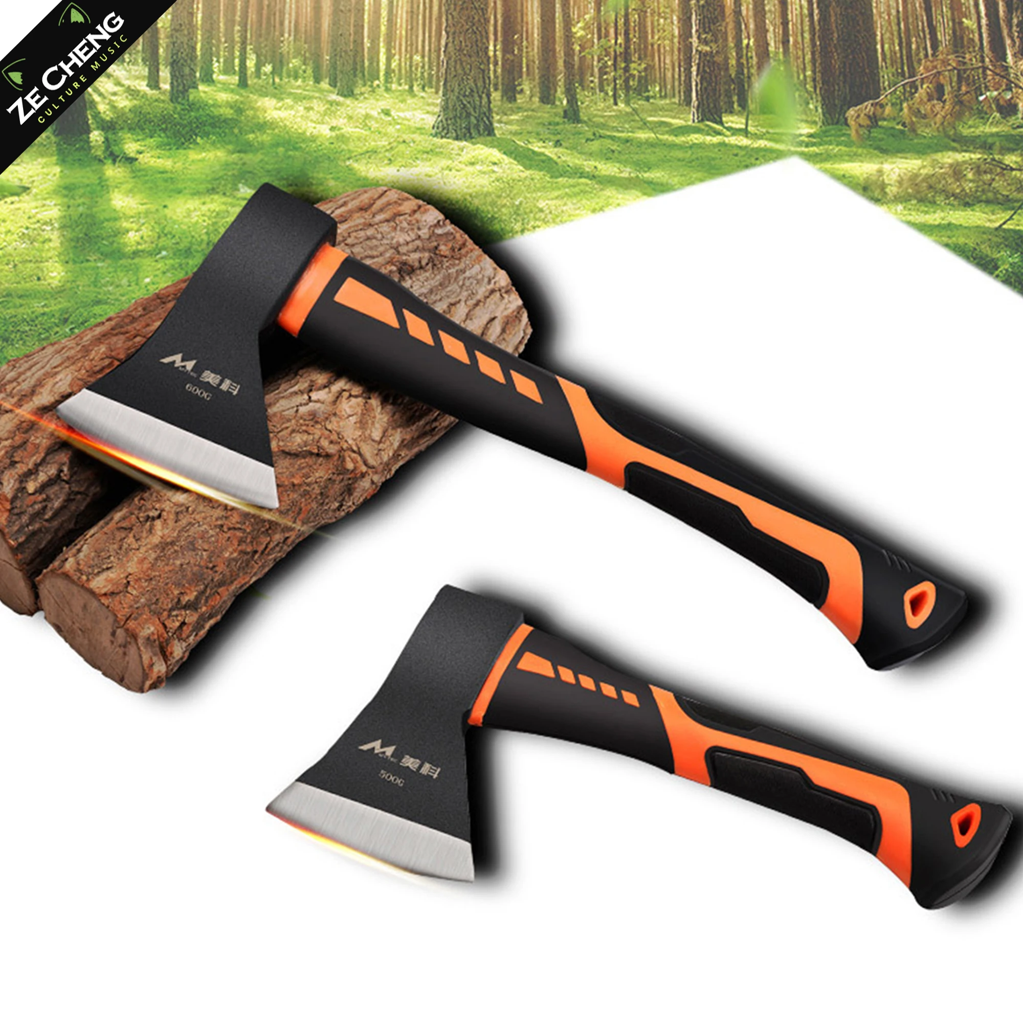 فأس تقسيم من الفولاذ عالي الكربون للحطب والتخييم والسجلات - فتحة متينة لجميع الأغراض #1