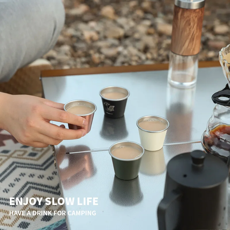 Desert Fox Outdoor Camping Water Cup Stainless Steel Coffee Cup Small Wine Cup Tea Drink Cup Camping Portable 350ML Wide Mouth S