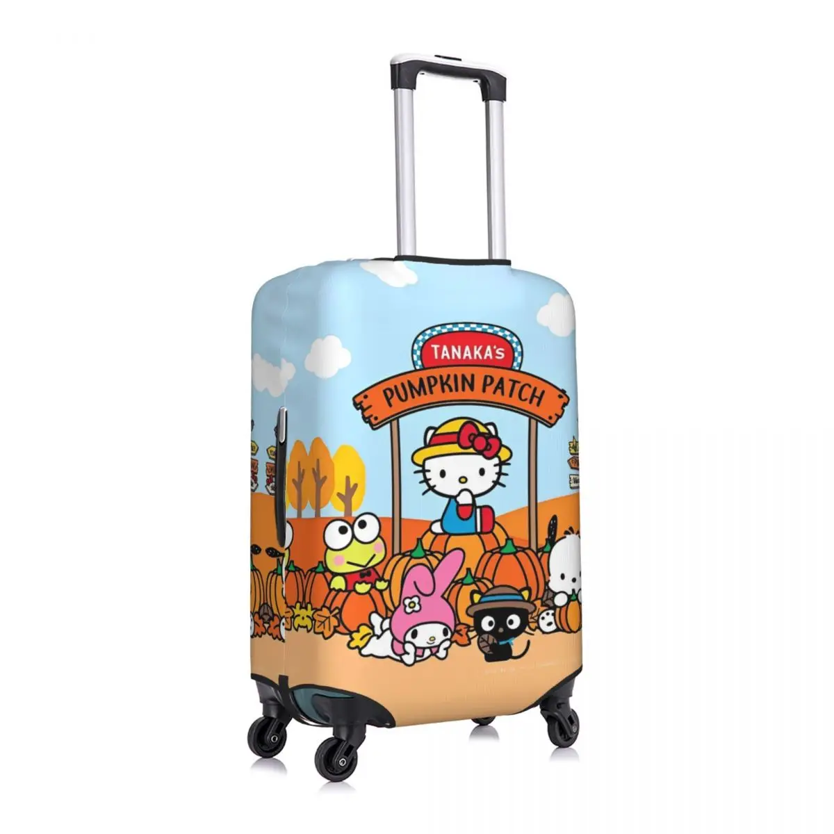 Hello Kitty Pumpkin Patch Halloween Suitcase Cover Cute Cat Animal Elastic Business Protection Luggage Case Holiday