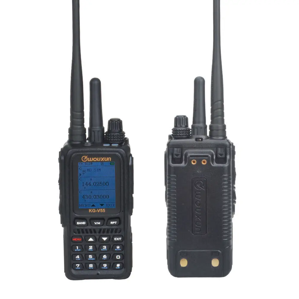 Wouxun-統合されたfm双方向ラジオ、デュアルバンドと統合、vhf、uhf、アナログ、2g、3g、4g、KG-V55、wcdma、パブリックネットワーク、オリジナル、2個