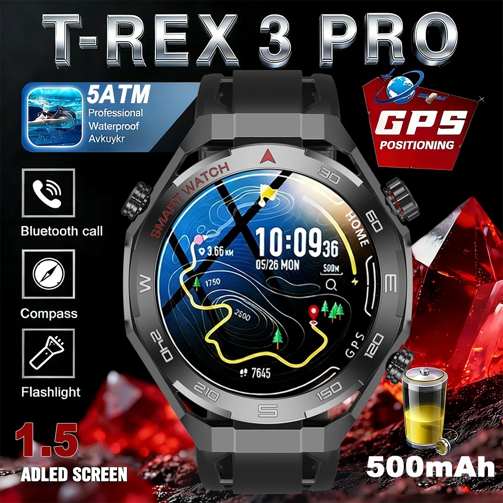 

2026 New Watch6 Max GPS Smart AMOLED High-end Heart Rate Monitoring Bluetooth Call Waterproof Men Sports Smart watches