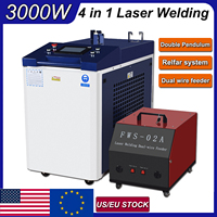 4 IN 1 Raycus Laser welder 1500W/2000W/3000W 380V Fiber Laser Welding Cleaning Cutting Machine Double Pendulum model EU stock