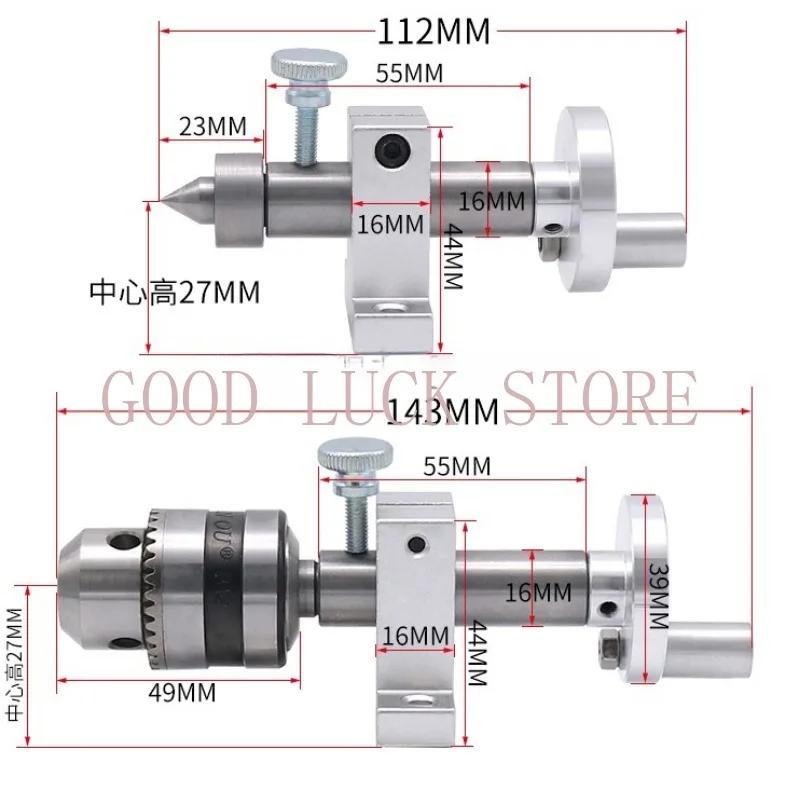 Miniature Bead Machine Woodworking Lathe Small Manual Chuck Retractable Tail Top Seat Swivel Movable Top Round Tip Plum Thimble