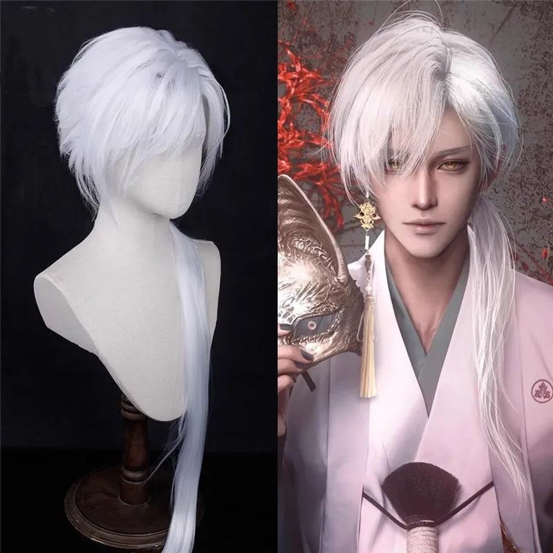 

Already Styled Wig Shouko Tsukasa Anime Cos Wig Synthetic Silver White Long Cosplay Hair for Halloween Cos Props Gift