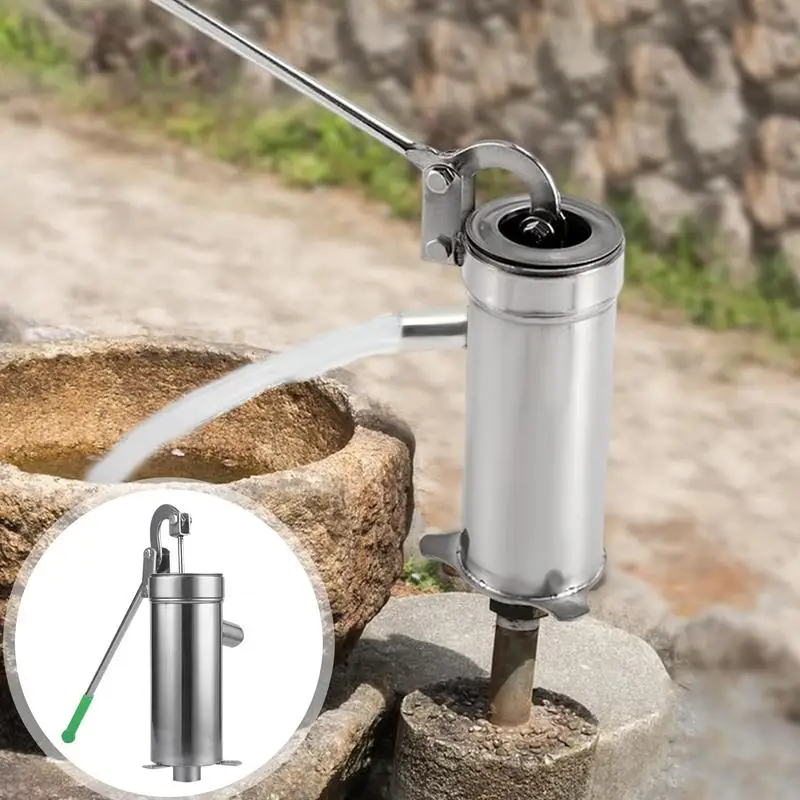 

Всасывающий насос, ручной водоструйный насос из нержавеющей стали, домашний колодец, всасывающий насос для колодца, домашний сад, двор