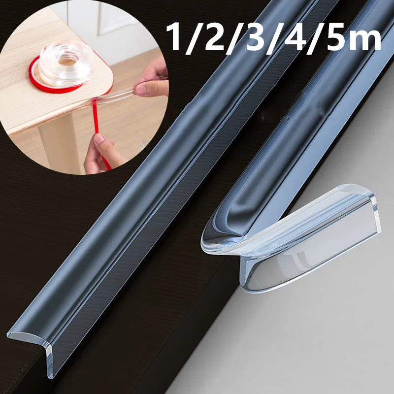 Infant Baby Safety Corner Protection Strip Guards 1/2/3/4/5m Transparent Table Edge Furniture Corner Protectors Soft PVC Bumper