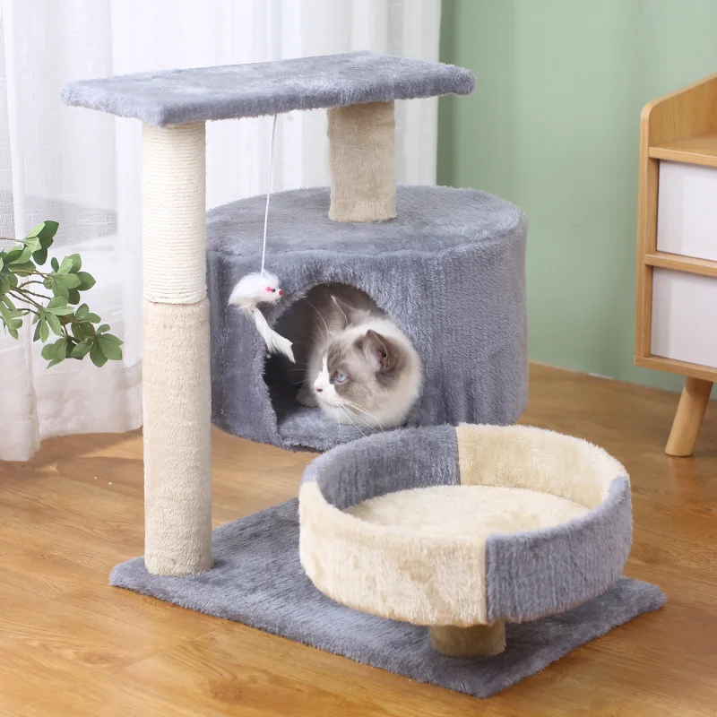 

Double Fight Small Climbing Frame, Jumping Platform, Cat Grinding Claw, Sisal Column, Scratching Column, Mushroom Pet Supplies