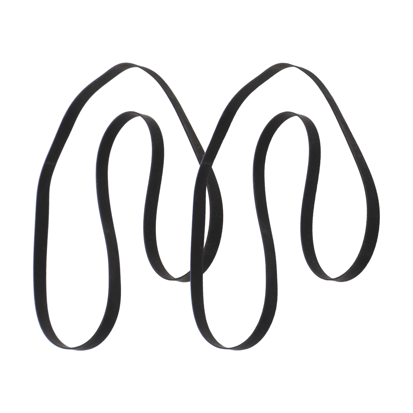 

2 Pcs Black Rubber Turntable Drive Belt Replacement for Record Player Sturdy Lasting Precise Transmission Easy Maintenance