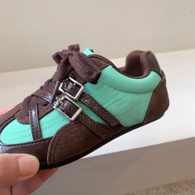 Picture 5: 2026 Autumn New Collection Boys' Retro Double Buckle Casual Sports Shoes Girls' Versatile Lace up Training Shoes 26-37