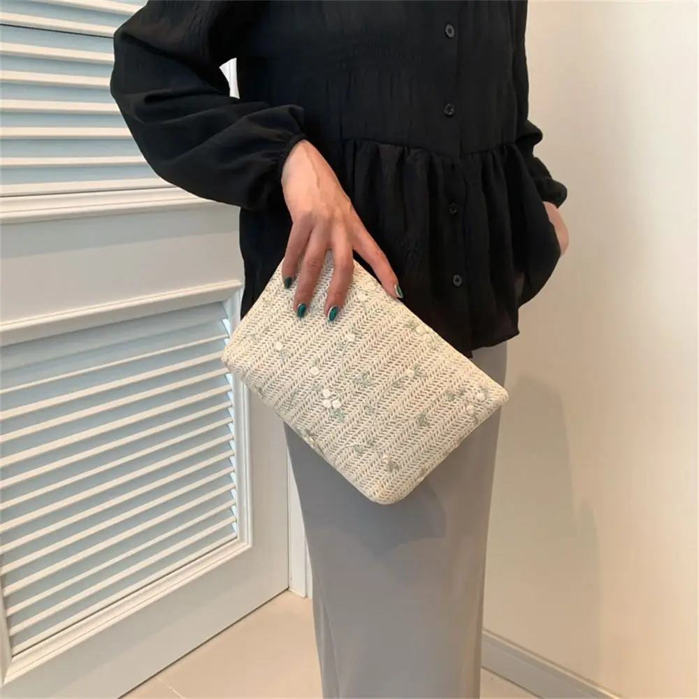 Straw Handbag Fashion Rattan Handheld Clutch Bag Minimalism Business Envelope Bags Summer