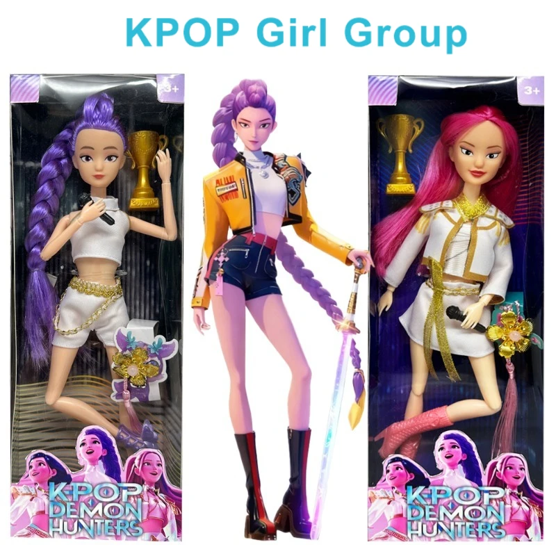 3 pezzi Anime KPop Demon Hunters bambola giocattolo in vinile Rumi Mira zoi personaggio maschera in vinile figurine regalo di compleanno Fan Club regali