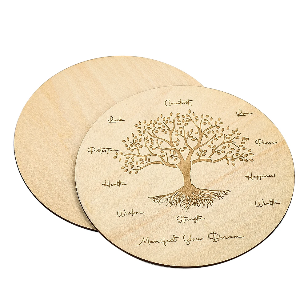 Planche à pendule arbre de vie, planche Ouija en bois, planche métaphysique de méditation Chakra, fournitures d'autel de sorcellerie