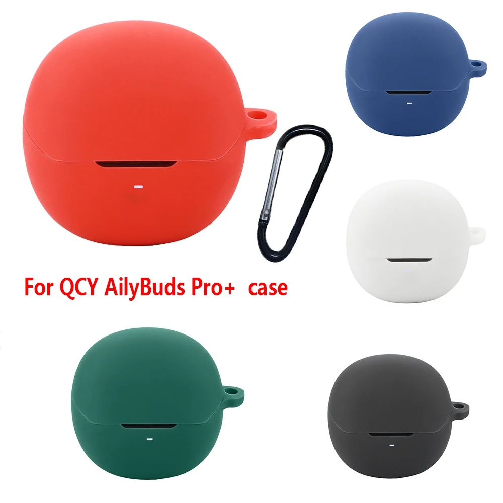 For QCY AilyBuds Pro+ Case Solid Color Silicone Bluetooth Earphone Cover for QCY Aily Buds Pro+ Shockproof hearphone box fundas